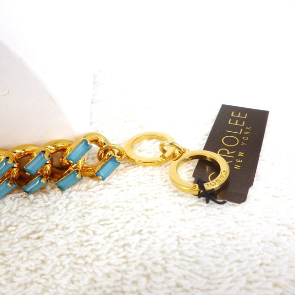 Carolee Bracelet Light Blue & Gold Toggle Clasp NWT Perfect Condition Orig $85 - Picture 3 of 7